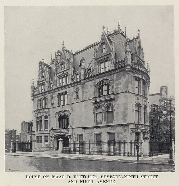 House of Isaac D Fletcher, Seventy-Ninth Street and Fifth Avenue (b  /  w photo)