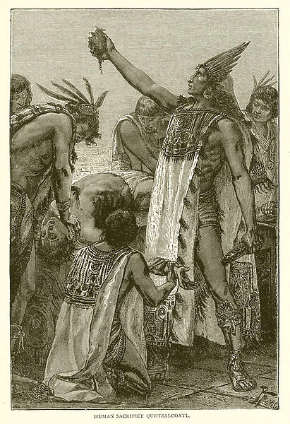 Human Sacrifice Quetzalcoatl (engraving)