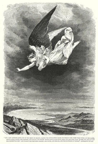 I saw another angel fly in the midst of heaven, Revelation XIV, 6, 7 (engraving)