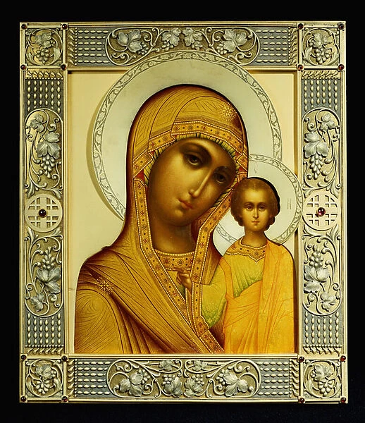 Icon of the Virgin Kazanskaya, Moscow, 1908-17 (silver-gilt)