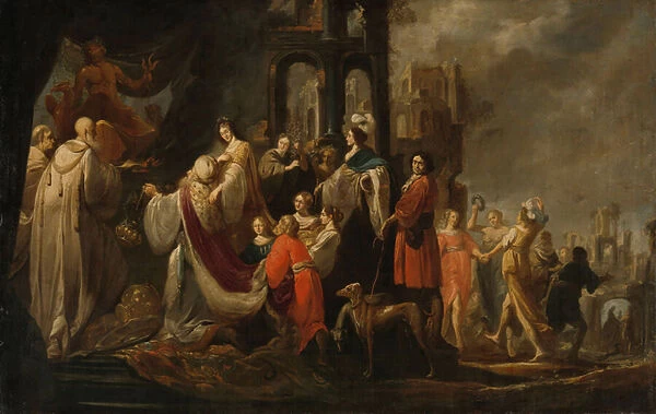 The Idolatry of King Solomon, 1635-55 (oil on canvas)