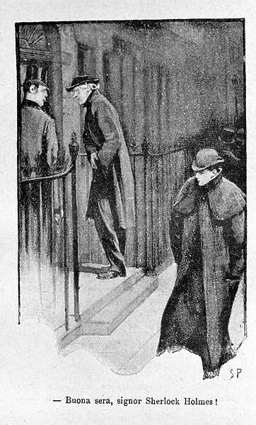Illustration of the book Sherlock Holmes. End of 19th century