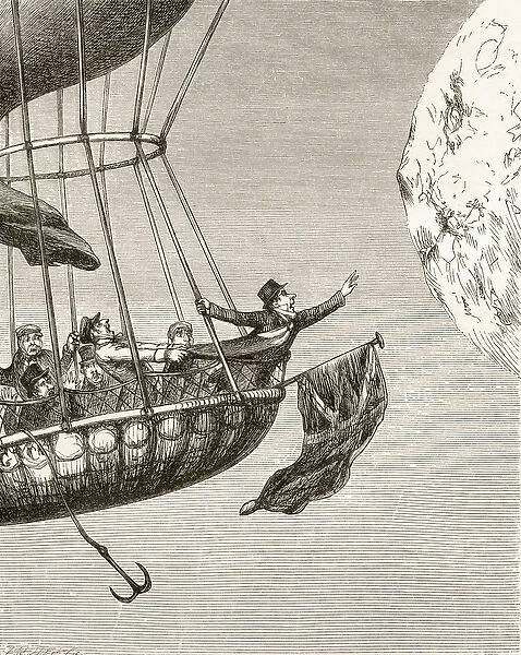 Illustration by George Cruikshank for the poem The Monstre Balloon, from The