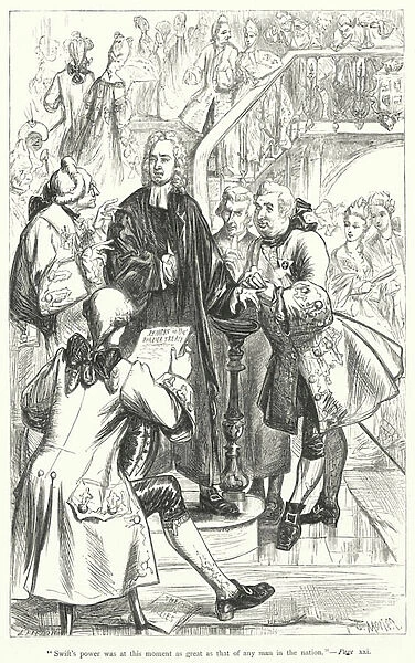 Illustration for life of Jonathan Swift (engraving)