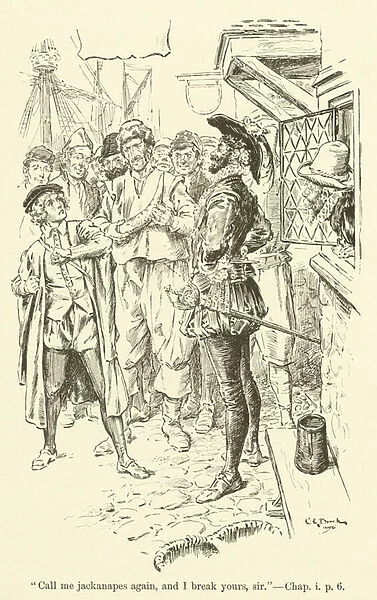 Illustration for Westward Ho! by Charles Kingsley (engraving)