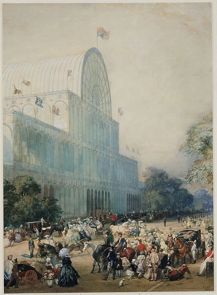 The Inauguration of the Crystal Palace, 1851 (pencil, pen, ink & w  /  c on paper)