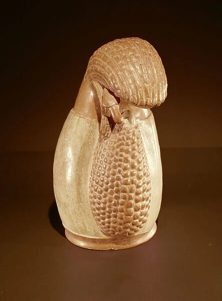 Incan pottery vessel shaped as an ear of corn (ceramic)