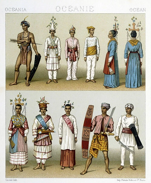 Inhabitants of the Celebes Islands in Indonesia. Illustration in '