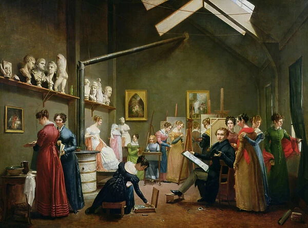 Interior of Alexandre Denis Abel de Pujols (1787-1861) Studio (oil on canvas)