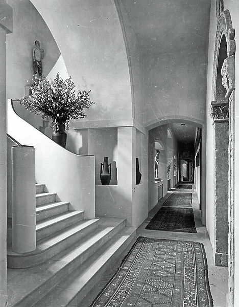 Interior at Herstmonceaux Castle, East Sussex, from The English Country House (b / w photo)
