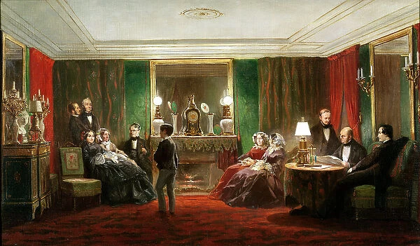 Interior of a Salon on Rue de Gramont, 1858 (oil on canvas)