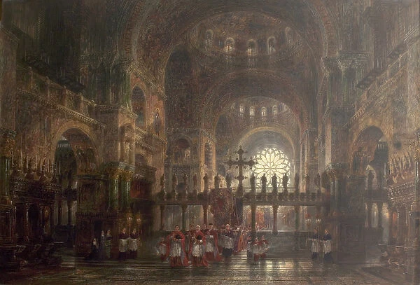 Interior of St Marks Basilica, Venice, Italy, 1877 (oil on canvas)