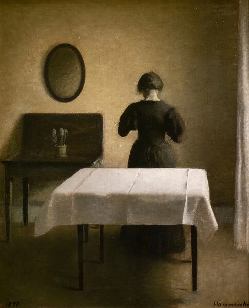 Interior with a back woman, 1898 (oil on canvas)