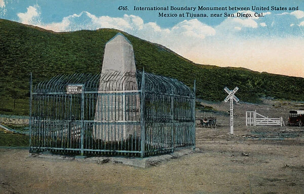 International boundary monument between the United States and Mexico at Tijuana, near San Diego, California (photo)