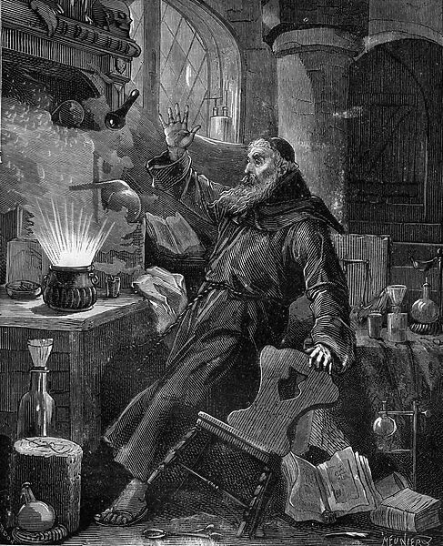 The invention of powder by Berthold Schwarz in the 14th century