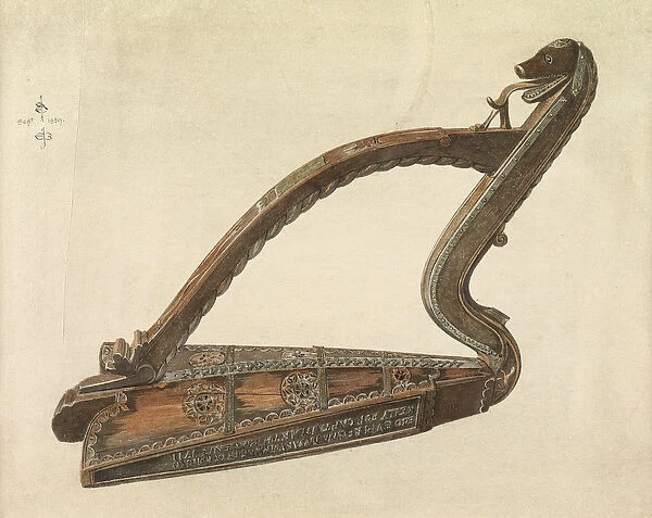 Irish harp, 1889 (pencil, pen & ink and w  /  c on paper)