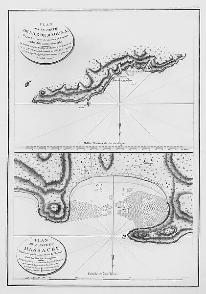 The Islands of Samoa and Maouna, from the itinerary of La Perouse, 1787 (engraving)