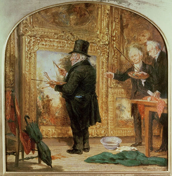 J. M. W. Turner (1775-1851) at the Royal Academy, Varnishing Day (oil on canvas)