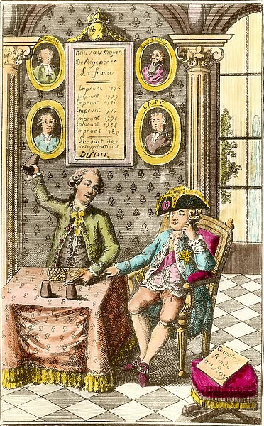 Jacques Necker (1732-1804) prestidigitator: King Louis XVI blames his finance director