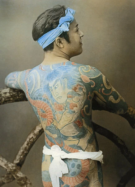 Japanese Man with Tattoos, c. 1910 (photo) (see also 398199)