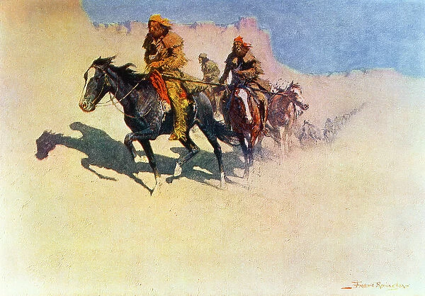 Jedediah Smith making his way across the desert from Green River to the Spanish settlements