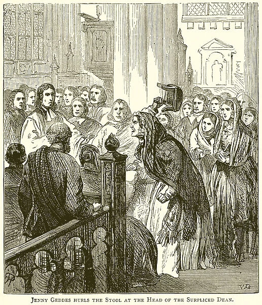 Jenny Geddes Hurls the Stool at the Head of the Surpliced Dean (engraving)