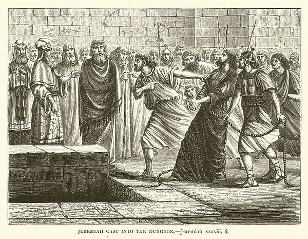 Jeremiah Cast into the Dungeon, Jeremiah, xxxviii, 6 (engraving)
