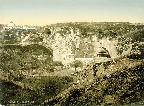 Jeremiahs Grotto, Jerusalem, c. 1880-1900 (photochrom)