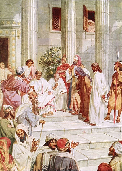 Jesus brought before Pilate