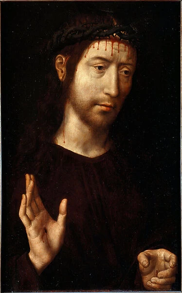 Jesus Christ crown of thorns Painting by Hans Memling (1435  /  40-1494), 15th century Sun