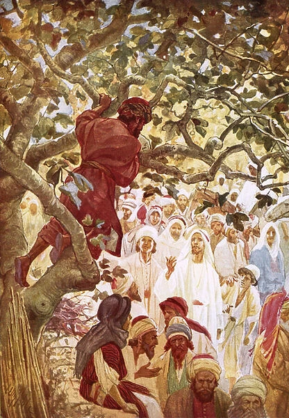 Jesus summoning Zacchaeus the publican to entertain him at his house