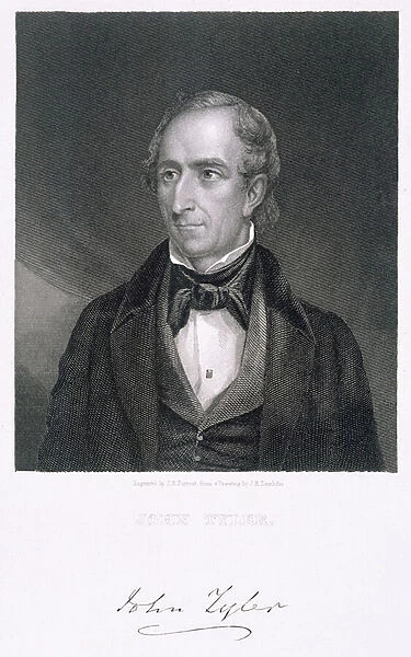 John Tyler, engraved by John B. Forrest (1814-70) (engraving)