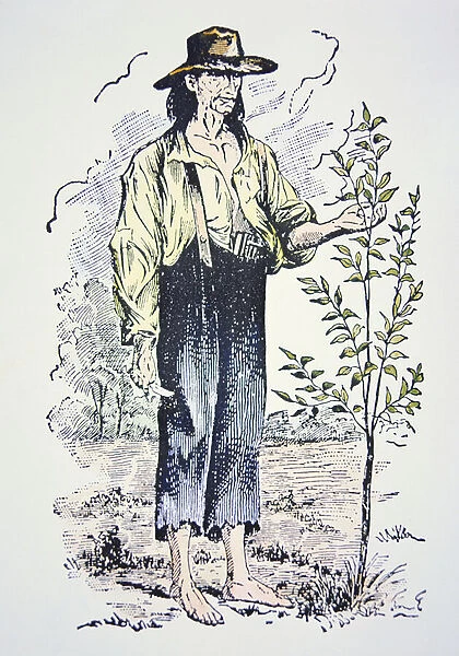 Johnny Appleseed (1774-1847) (coloured engraving)