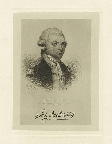Joseph Galloway, member of the Congress of 1774, c. 1885 (etching)