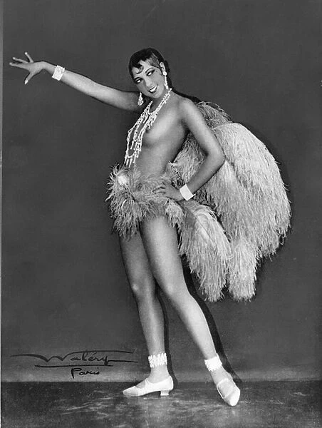 Josephine Baker at Folie Bergere, 1925-1926. Photograph by Lucien Walery (1863-1935)