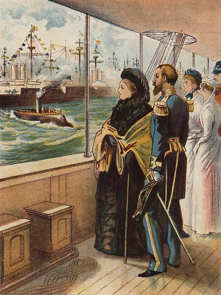 The Jubilee Naval Review at Spithead, 1897 (colour litho)