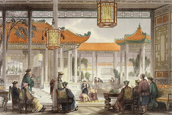 Jugglers Exhibiting in the Court of a Mandarins Palace