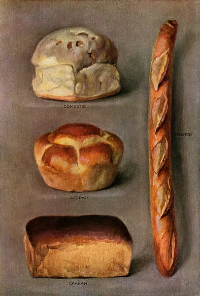 Four Kinds of Baked Breads, 1911 (screen print)