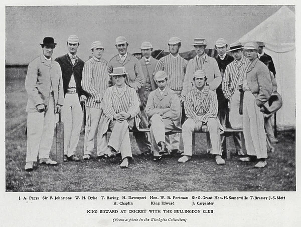 King Edward VII at cricket with the Bullingdon Club (b  /  w photo)