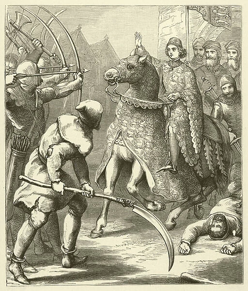 King Richard II and the Peasants Revolt. (engraving)