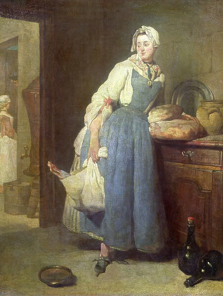 The Kitchen Maid with Provisions, 1739 (oil on canvas)