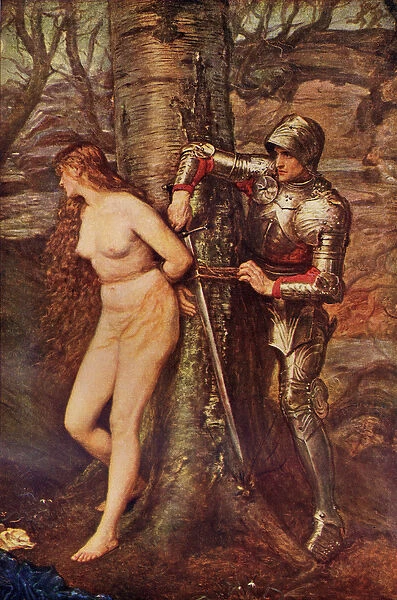 A Knight-errant - Figure of chivalric romance literature, illustration from Romance