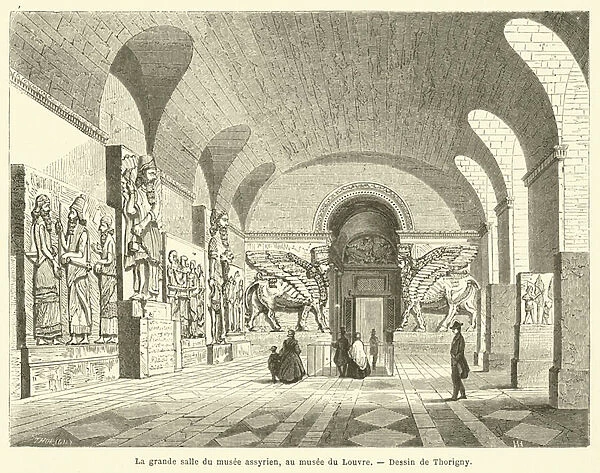 La grande salle du musee assyrien, au musee du Louvre (engraving)