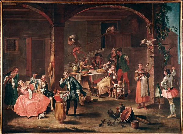 La merenda in campagna (The snack in the countryside) Painting by Pietro Longhi