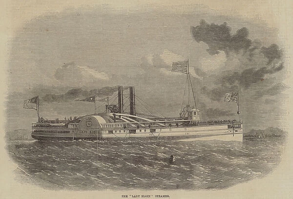 The 'Lady Elgin'Steamer (engraving)
