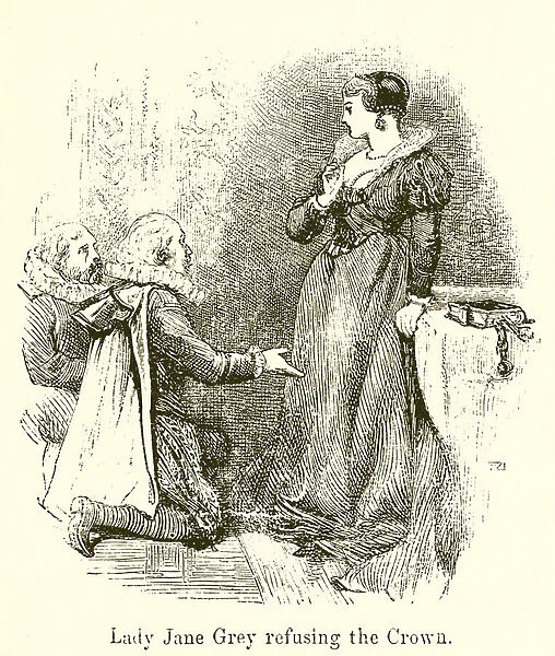 Lady Jane Grey refusing the Crown (engraving)