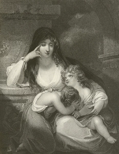Lady Pamela Fitzgerald, the Widow of Lord Edward Fitzgerald and her Children (engraving)