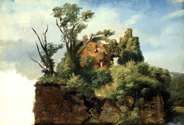 Landscape with Ruins, c. 1782-5 (oil on paper on canvas)