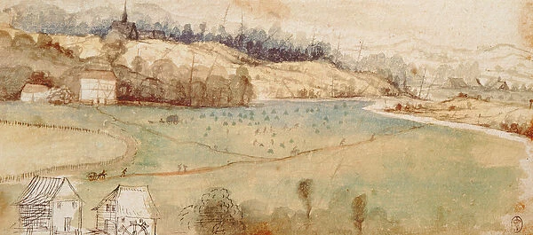 Landscape (w  /  c & pen and ink on paper)