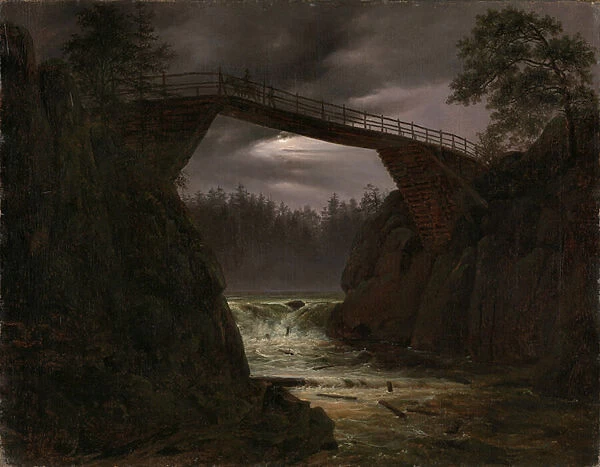 'Le pont d Arendal, Norvege'Peinture de Thomas Fearnley(1802-1842) 1843 National Museum of Art, Oslo Norvege
